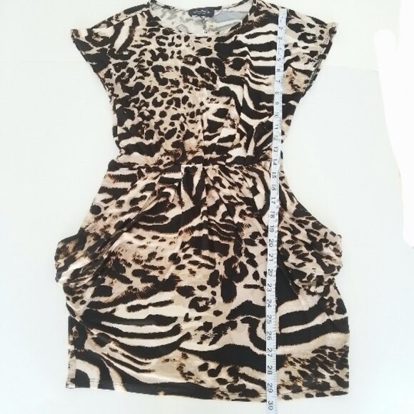 ALIN PAIGE Animal Print Mini Dress with Pockets | Bold Style! Size S - Picture 7 of 9